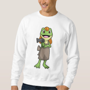 Sudadera Rana como peluquero con secador de pelo