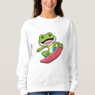 Sudadera Rana como snowboard con snowboard