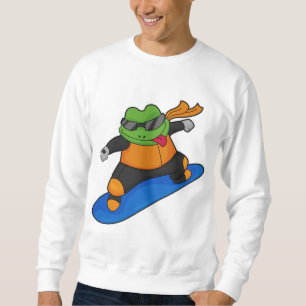 Sudadera Rana como snowobarder con Snowboard