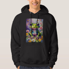 Sudadera Rana con arte digital de flores