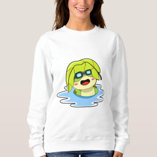 Sudadera Rana con hojas en natación (Anverso)