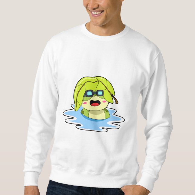 Sudadera Rana con hojas en natación (Anverso)