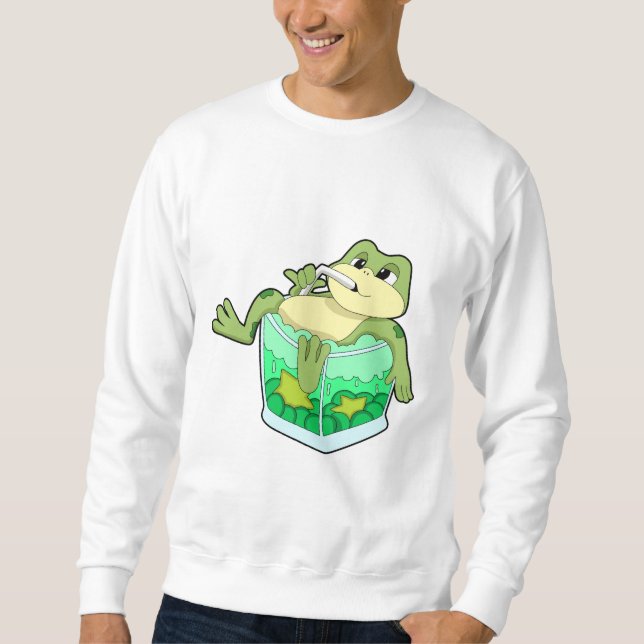 Sudadera Rana con vidrio de jugo (Anverso)