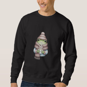 Sudadera Rana de acuarela suave con gorro y bufanda de punt