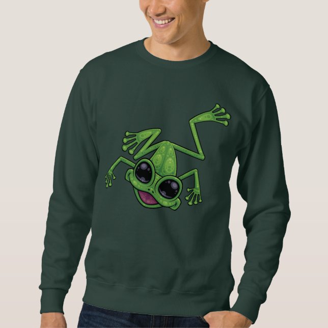 Sudadera Rana de árbol verde feliz (Anverso)