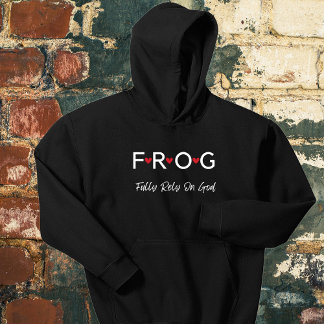 Sudadera Rana de texto confía plenamente en Dios Hoodie