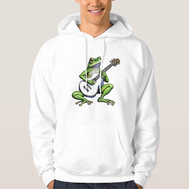 Sudadera Rana divertida tocando la guitarra (Anverso)
