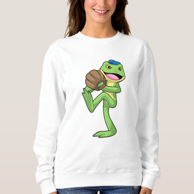 Sudadera Rana en el béisbol con guantes (Anverso)