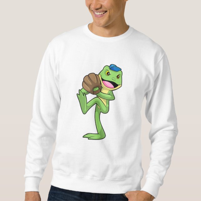 Sudadera Rana en el béisbol con guantes (Anverso)