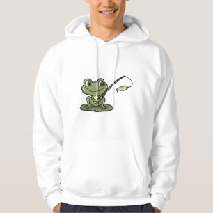 Sudadera Rana en la pesca con barra de pesca