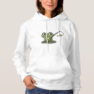 Sudadera Rana en la pesca con barra de pesca