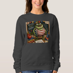 Sudadera Rana PNG de vuelta a la escuela, decoración de aul