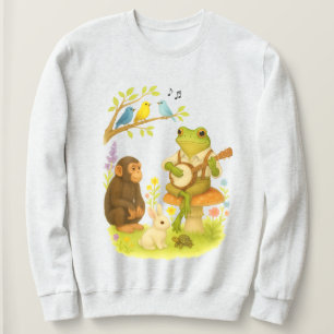 Sudadera Rana Sapo Tocando Banjo   Animal de Bluegrass Anti