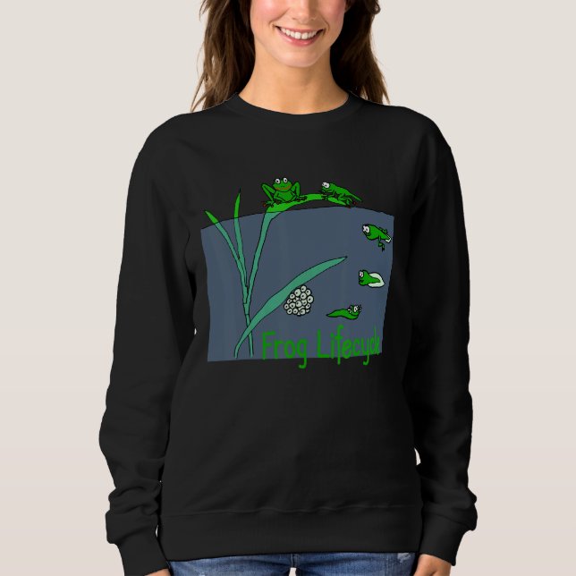Sudadera Ranas Del Ciclo De Vida De Tadpole De Rana Para Ni (Anverso)