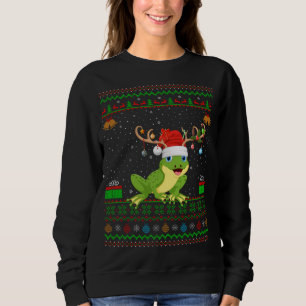 Sudadera Ranas Lover Reindeer Santa Hat Pareja Rana Fea