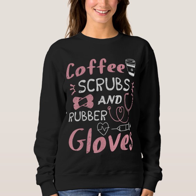 Sudadera Rasgos De Café Y Guantes De Goma Gracioso Regalo D (Anverso)