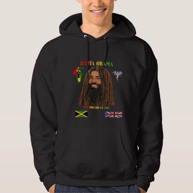 Sudadera Rasta Obama para presidente Hoodie (Anverso)