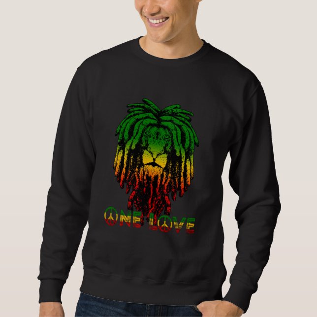 Sudadera Rasta Reggae Etíope León de Judá Rastafari Raíz (Anverso)