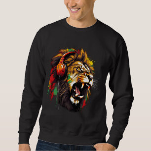 Sudadera Rasta Reggae León Rastafari Guitarra Hippie Rastaf
