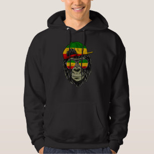 Sudadera Rasta Reggae Mono Gorila Hippie Rastafari Raíz ras