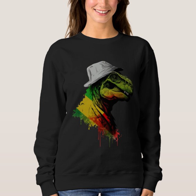 Sudadera Rasta Rex Stylish Rastafari Reggae & Jamaica Vibes (Anverso)