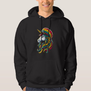 Sudadera Rasta Unicornio - Rastafari unicornio de color vin