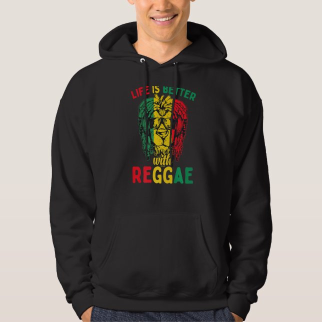 Sudadera Rastafarian Reggae de León Sunglass (Anverso)