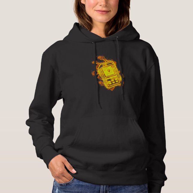 Sudadera Rastreador De Gps De Fuego Flama Geocaching Geocac (Anverso)
