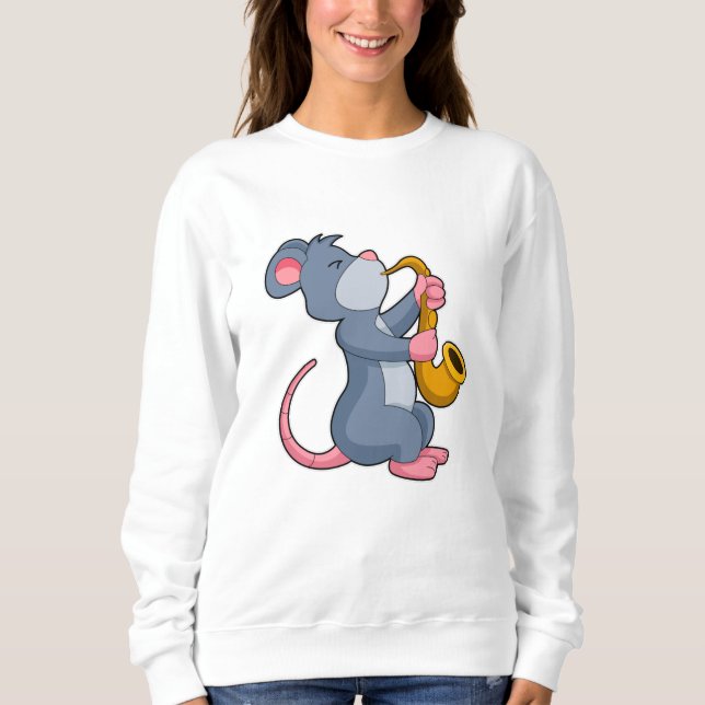 Sudadera Rat Music con saxofón (Anverso)