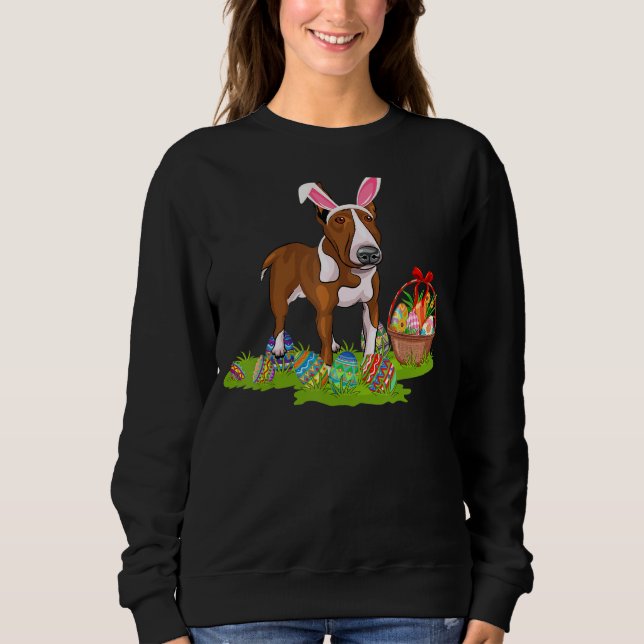 Sudadera Rat Terrier Dog Easter Huevos de caza de conejitos (Anverso)