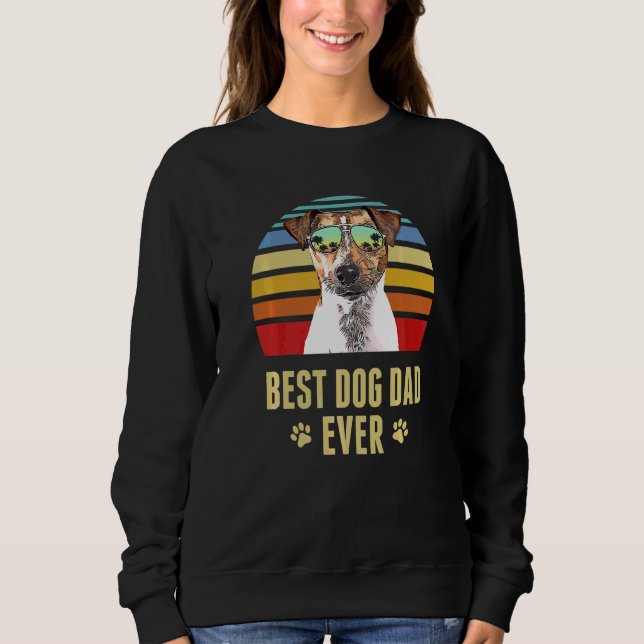 Sudadera Rat Terrier Mejor Perro Papá Nunca Retro Sunset (Anverso)