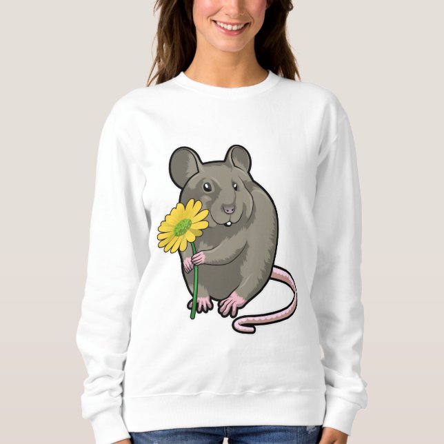 Sudadera Rata con flor amarilla (Anverso)