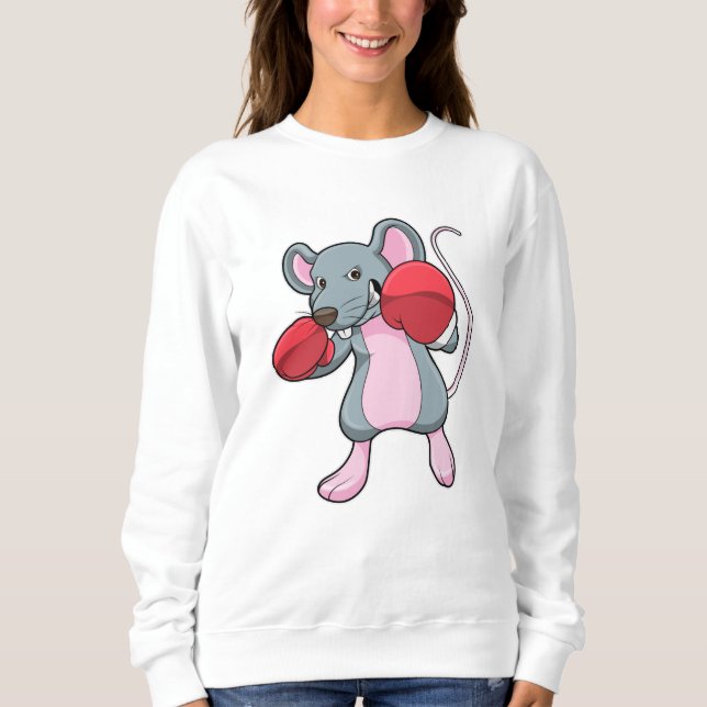 Sudadera Rata en boxeo con guantes de boxeo (Anverso)