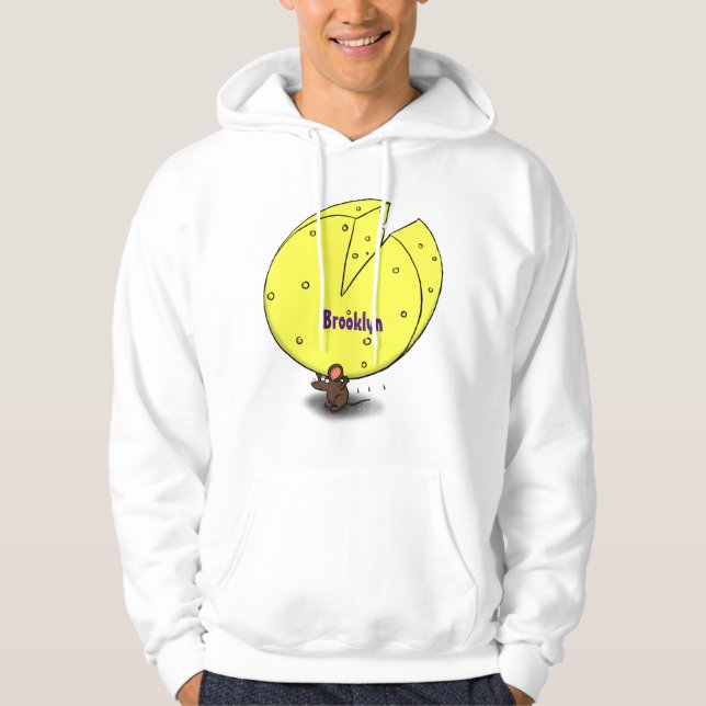 Sudadera Ratón blanco con ilustracion personalizado de ques (Anverso)