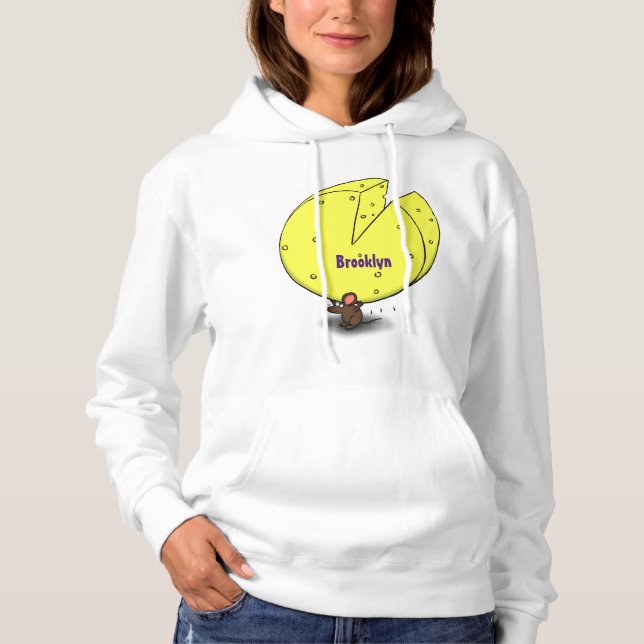 Sudadera Ratón blanco con ilustracion personalizado de ques (Anverso)
