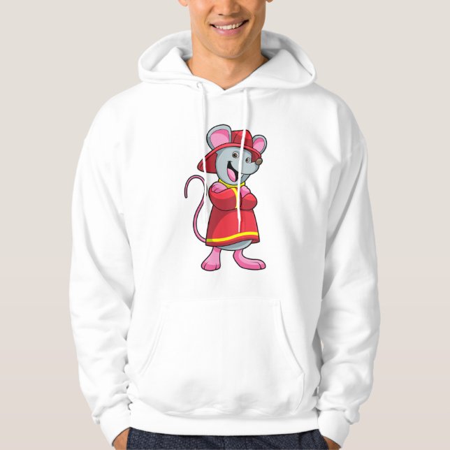 Sudadera Ratón como bombero con casco (Anverso)