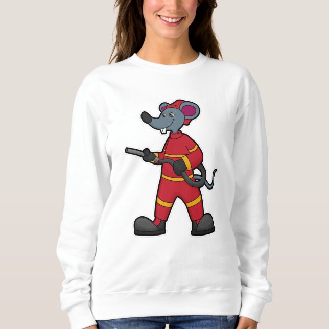 Sudadera Ratón como bombero con mango (Anverso)