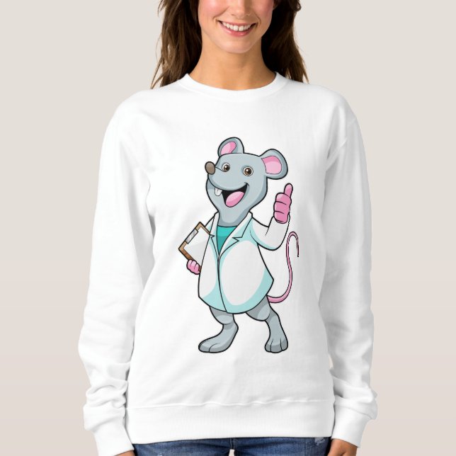 Sudadera Ratón como Médica con abrigo de Médica (Anverso)