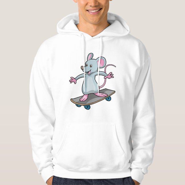 Sudadera Ratón como patinador con patineta (Anverso)