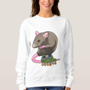 Sudadera Ratón como patinador en línea con patines en línea
