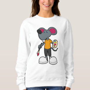 Sudadera Ratón como pintador con pintura y pincel