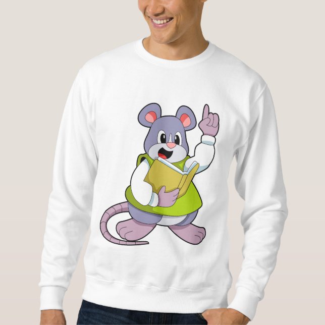 Sudadera Ratón como profesor con libro (Anverso)
