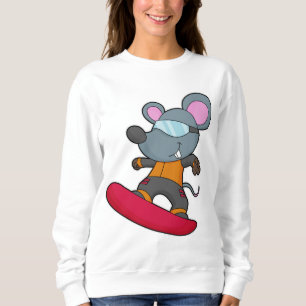 Sudadera Ratón como snowboard con Snowboard