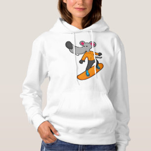 Sudadera Ratón como snowboard con Snowboard