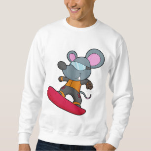 Sudadera Ratón como snowboard con Snowboard