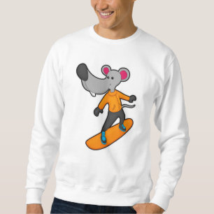 Sudadera Ratón como snowboard con Snowboard