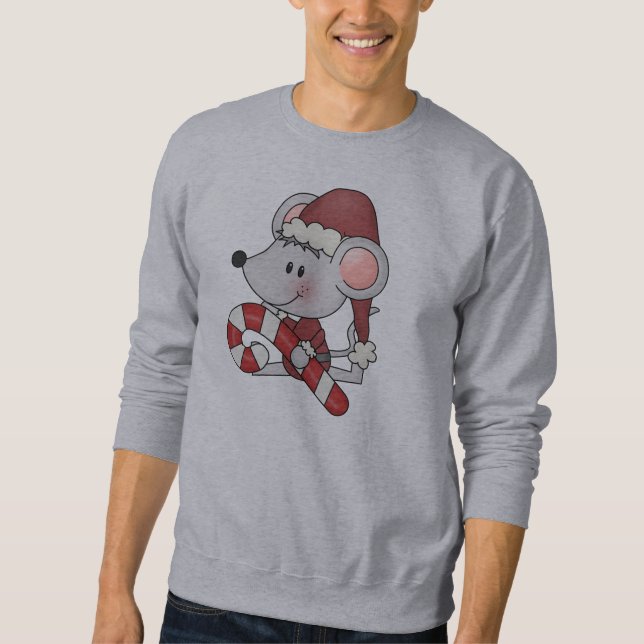 Sudadera Ratón del navidad con el bastón de caramelo (Anverso)