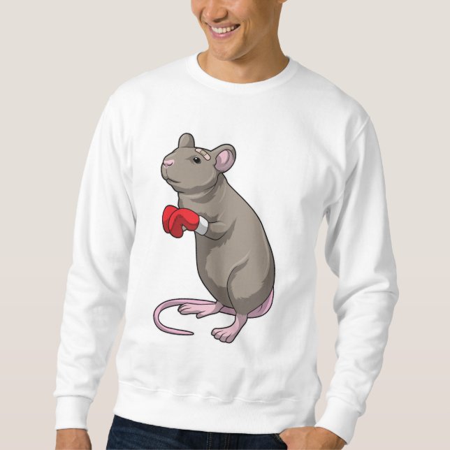 Sudadera Ratón en boxeo con guantes de boxeo (Anverso)