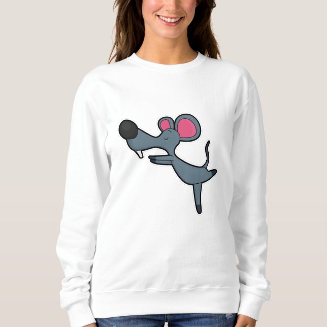 Sudadera Ratón en ejercicio de Estiramiento de Yoga (Anverso)