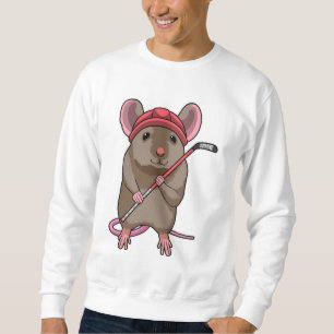 Sudadera Ratón en hockey sobre hielo con bastón de hockey s